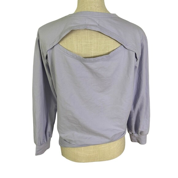 PACT Lilac Lavender Purple Cut Out Back Crewneck Sweater Size‎ XS - Picture 2 of 6
